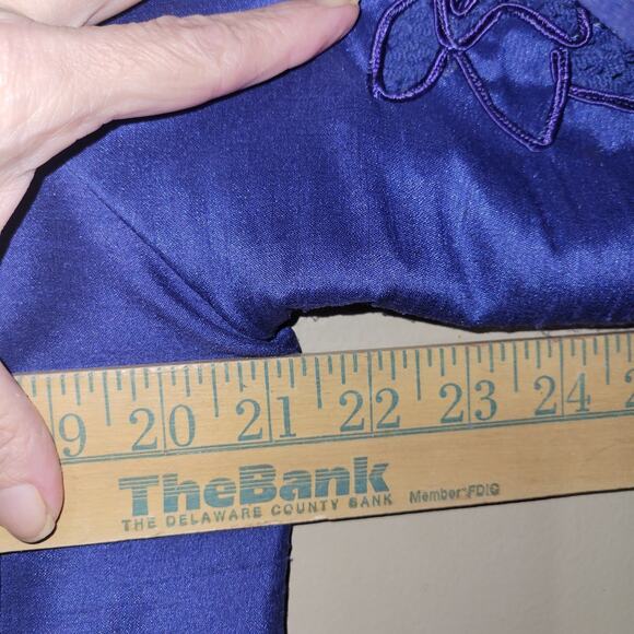 Marsh Landing Artsy Asian Floral Satin Jacket Sz M Blue‎ Embroidery Kawaii - Picture 3 of 11